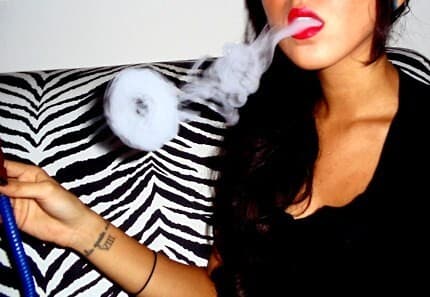 Girl Blowing Smoke Rings